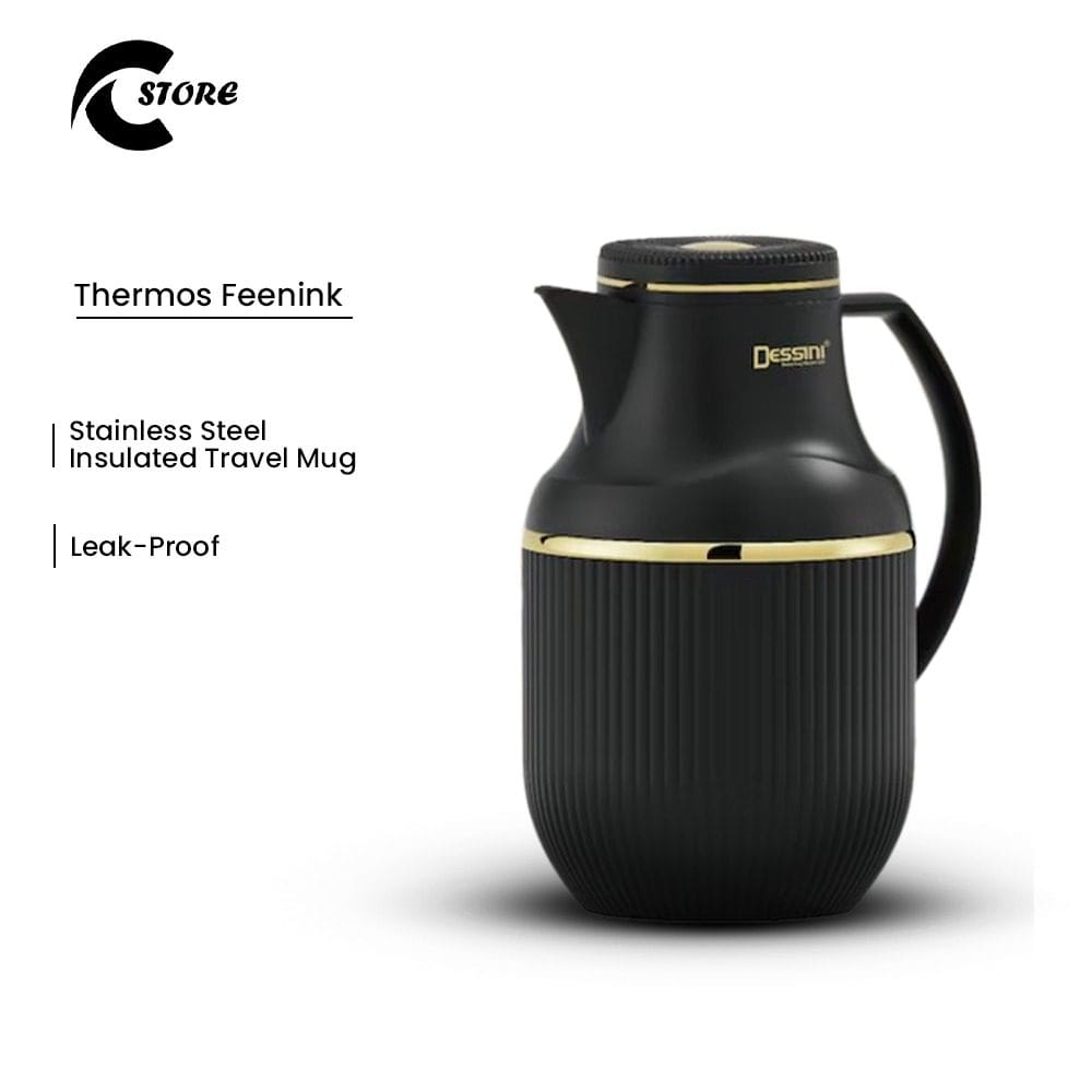 Thermos Feenink | HF-100 | Stainless Steel Insulated Travel Mug | Leak-Proof, Double Wall, Hot &amp; Cold Temperature Retention