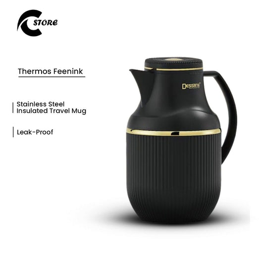 Thermos Feenink | HF-100 | Stainless Steel Insulated Travel Mug | Leak-Proof, Double Wall, Hot &amp; Cold Temperature Retention