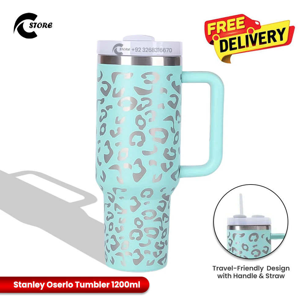 Stanley Oserlo Tumbler 1200ml | Large Capacity Vacuum Insulated Stainless Steel Travel Cup with Handle & Straw | Leak Proof & Non-Slip