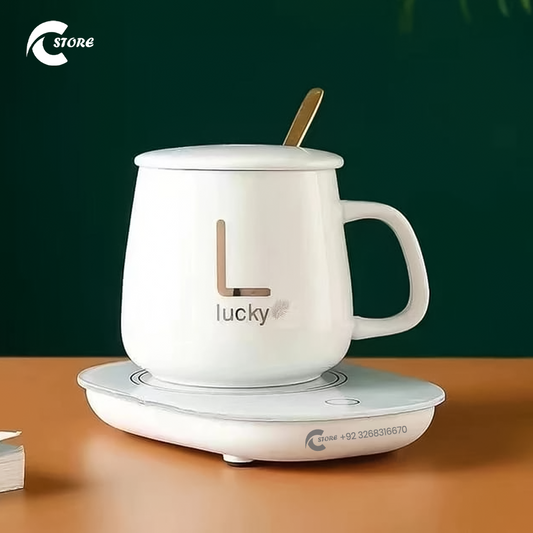 Ceramic Coffee Mug With Electric Saucer Warmer | Keeps Beverages Hot at 131°F | Perfect for Home, Office, and Gift Giving