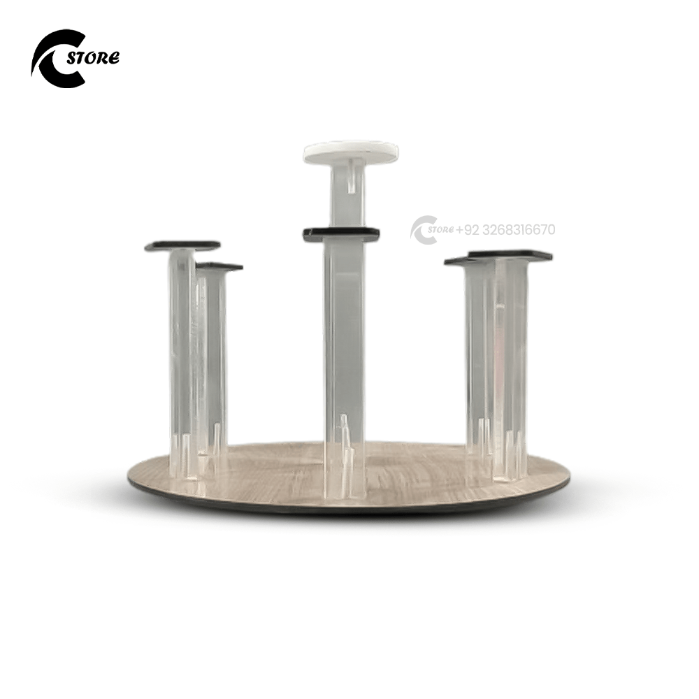 Glass Stand Acrylic | 7 Arm Mug, Teacup & Glass Holder | Countertop Organizer With Wide Stable Base & Easy Assembly