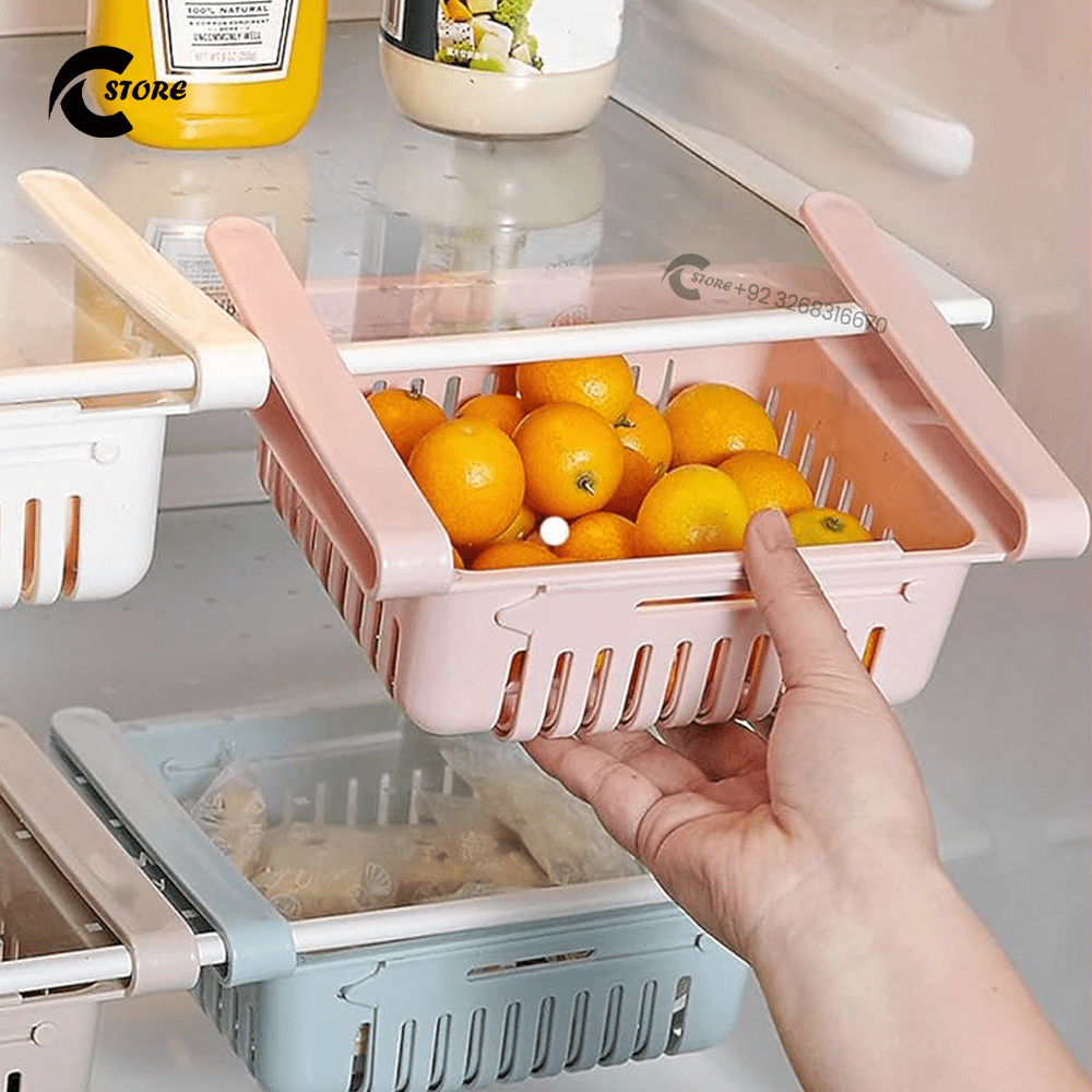 Imperial Adjustable Refrigerator Basket | Drawer Type Partition Frame Organizer for Fridge Storage | Expandable, Durable & Space-Saving Design
