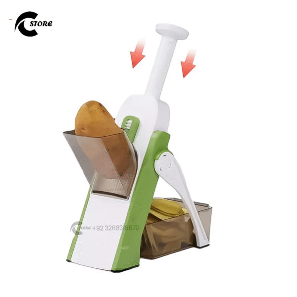 Multi-Function Mandoline Slicer with 30+ Thickness Settings & 3+ Cutting Styles | Adjustable Vegetable Cutter With Safety Handle | Foldable & Compact