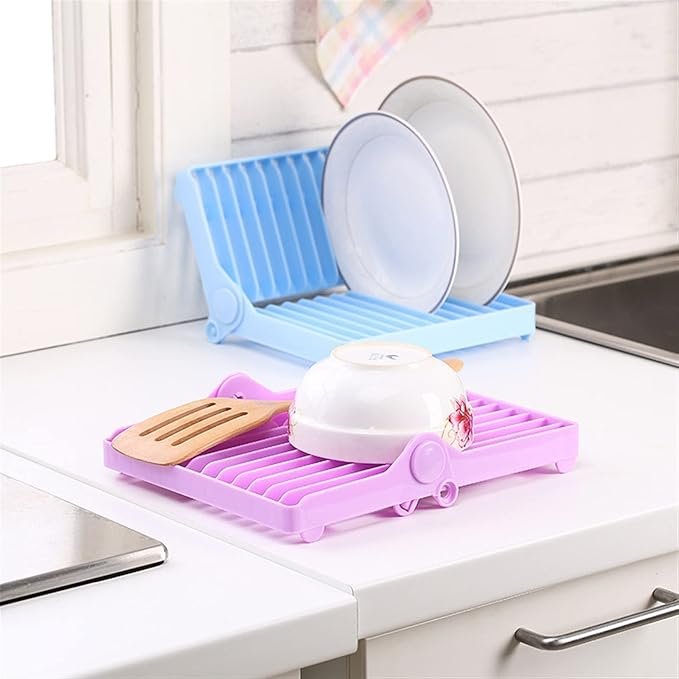 Foldable Plastic Dish Stand Holder | BPA-Free Dish Rack | Foldable, Flexible and Portable Dish Drainer Drying Rack 2 Foldable Plastic Dish Stand Holder | BPA-Free Dish Rack | Foldable, Flexible and Portable Dish Drainer Drying Rack - Image 2