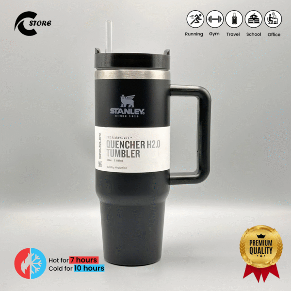 Stainless Steel Stanley Tumbler Cup With Lid & Straw | 40oz Double Wall Vacuum Flask Insulated Cup | Stanley Tumbler | Stanley Quencher