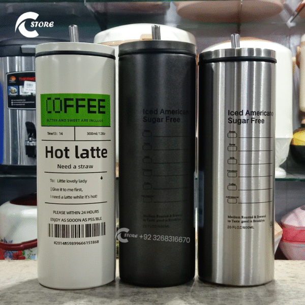 Stainless Steel Coffee Sipper with Straw | 320ml Double Wall Vacuum Insulated Leak-Proof Travel Mug