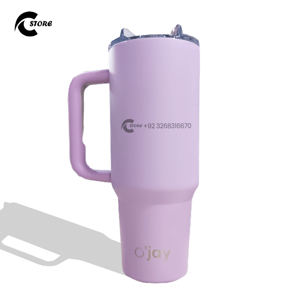 40 oz Stanley Style Tumbler | Stainless Steel Travel Cup With Straw & Handle | Leak-Proof Vacuum Insulated Mug