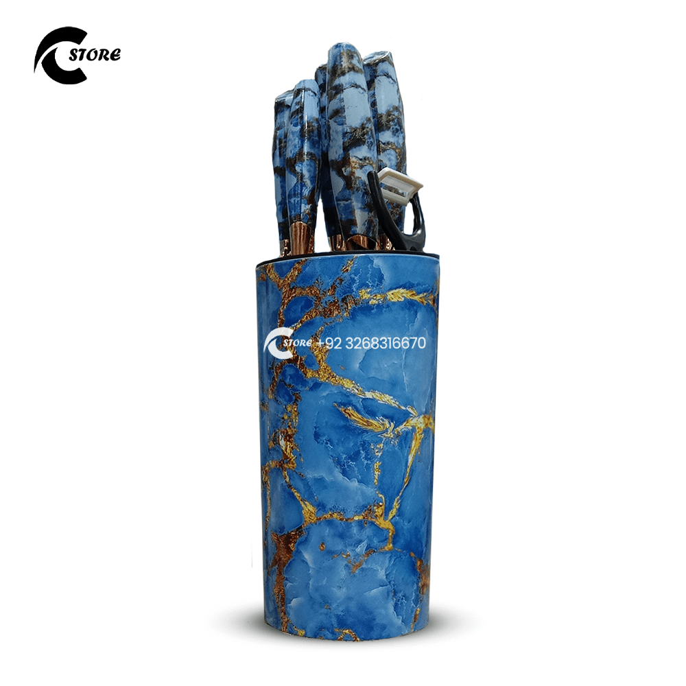 7 Pcs Stainless Steel Kitchen Knife Set With Block | Sharp & Durable Chef Knives for Meat | Vegetables & Multipurpose Cooking 2 7 Pcs Stainless Steel Kitchen Knife Set With Block | Sharp & Durable Chef Knives for Meat | Vegetables & Multipurpose Cooking - Image 2