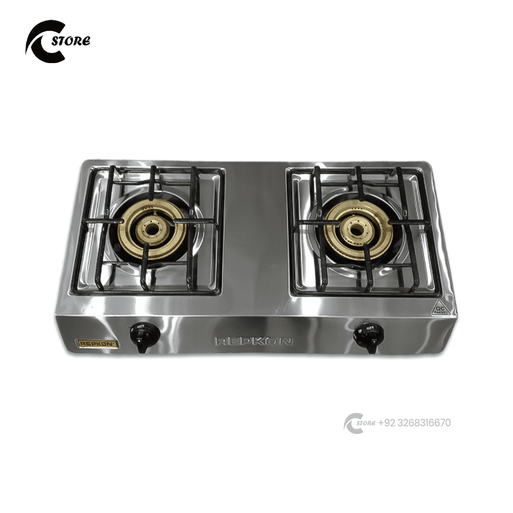 Repkon Burner | 2 Burner Stainless Steel Gas Stove with High-Efficiency | Heavy-Duty Pan Support & Ergonomic Knobs 1 Repkon Burner | 2 Burner Stainless Steel Gas Stove with High-Efficiency | Heavy-Duty Pan Support & Ergonomic Knobs