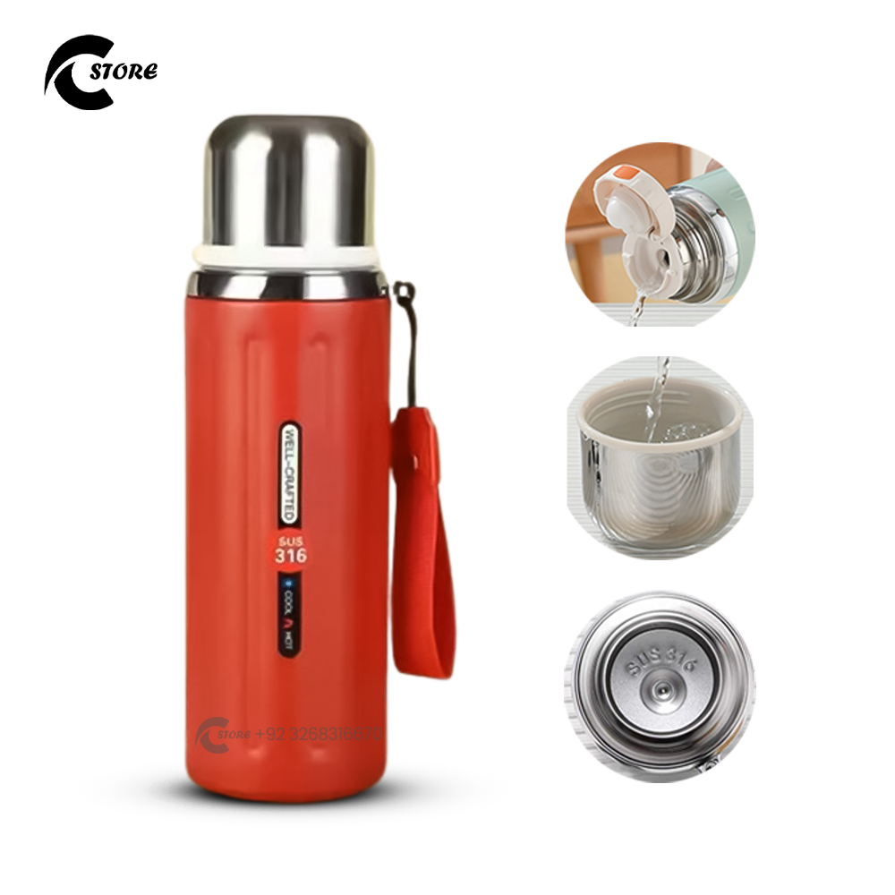 Well Crafted Stainless Steel Water Bottle | 800ml | Hot & Cool Vacuum Bottle | Thermos Bottle | Multipurpose 1 Well Crafted Stainless Steel Water Bottle | 800ml | Hot & Cool Vacuum Bottle | Thermos Bottle | Multipurpose
