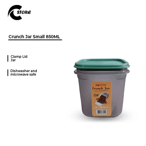 Crunch Jar | Different Sizes | Airtight Kitchen Storage Container With Clamp Lid | BPA-Free, Durable & Stylish