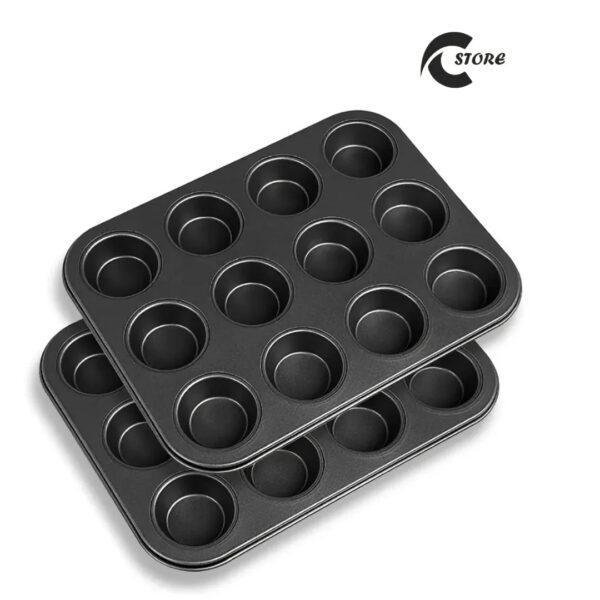 12-Cups Non-Stick Muffin & Cupcake Baking Tray | High-Quality Bakeware | Baking Mold & Pan