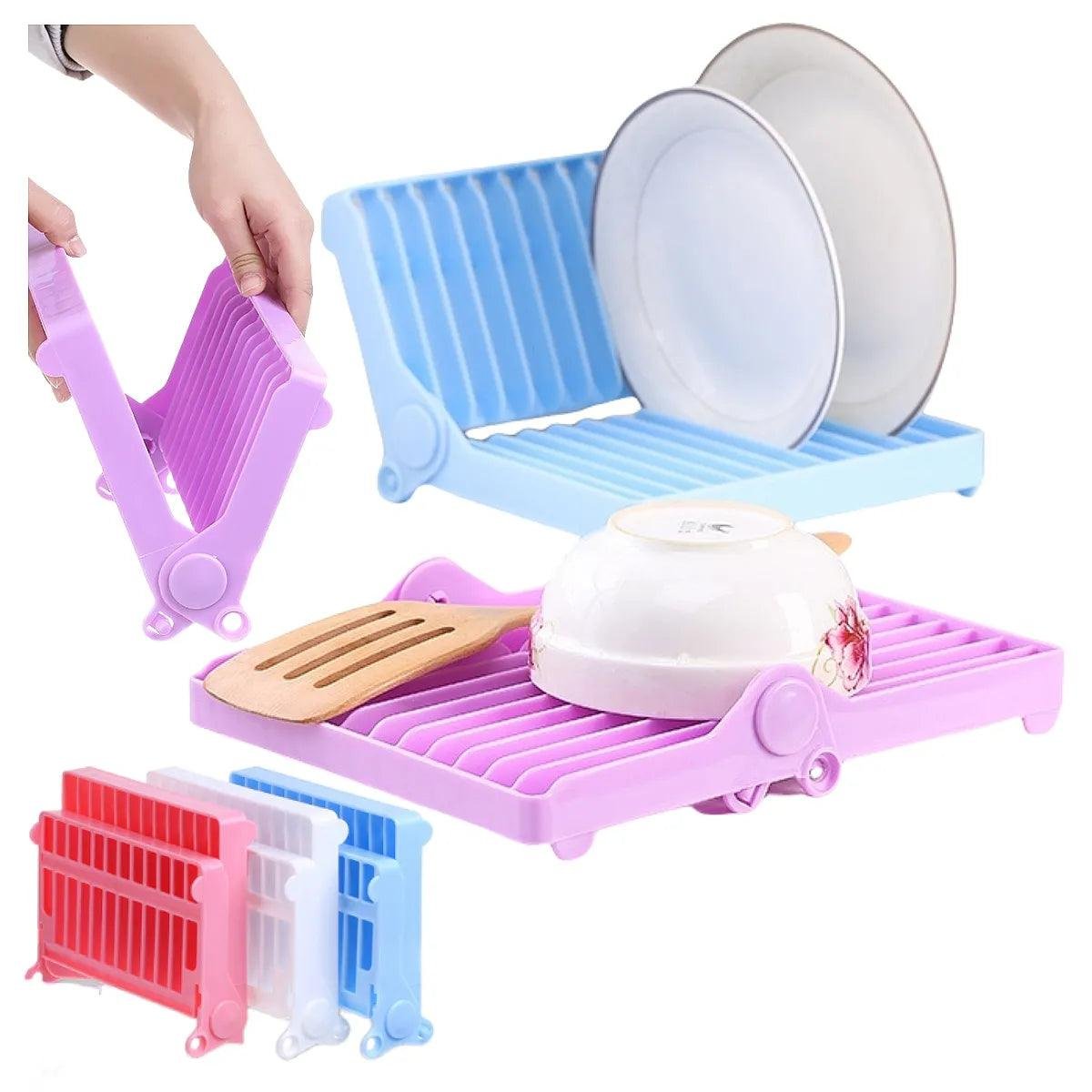 Foldable Plastic Dish Stand Holder | BPA-Free Dish Rack | Foldable, Flexible and Portable Dish Drainer Drying Rack 3 Foldable Plastic Dish Stand Holder | BPA-Free Dish Rack | Foldable, Flexible and Portable Dish Drainer Drying Rack - Image 3