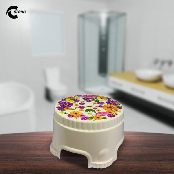 Lavenna Round Shaped Plastic Stool | Light weight | Non-Slip | Bathroom Stool