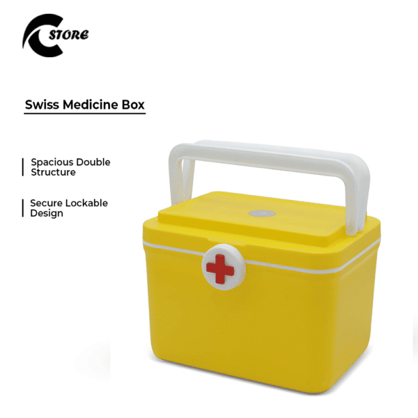 Swiss Medicine Box With Lockable Feature| First Aid Storage | Multicolor | Ideal for Storing Medicines & Bandages