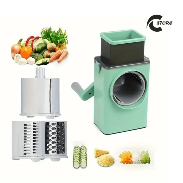 Rotary Vegetable Slicer with Multiple Functions | Grater, Shredder Salad Maker | Mini Food Processors & Choppers  | Manual Kitchen Utensils