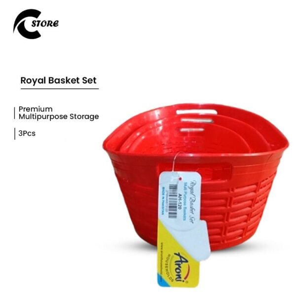 Royal Basket Set of 3 | Premium Double-Layered Colander Bowls for Efficient Washing & Space-Saving Storage