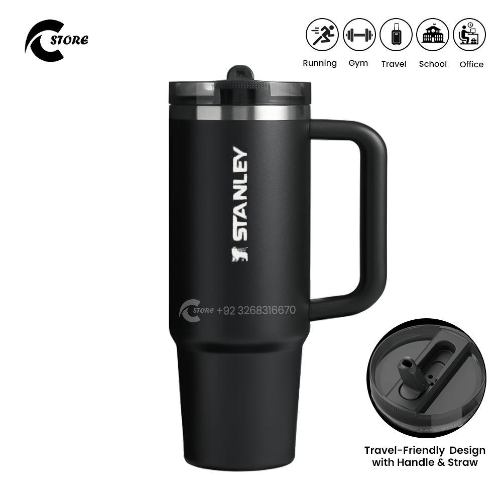 40oz Stainless Steel Vacuum Insulated Stanley Tumbler With Handle | Stanley Quencher Tumbler With Straw | Leak-Proof Straw & BPA-Free 4 40oz Stainless Steel Vacuum Insulated Stanley Tumbler With Handle | Stanley Quencher Tumbler With Straw | Leak-Proof Straw & BPA-Free - Image 4
