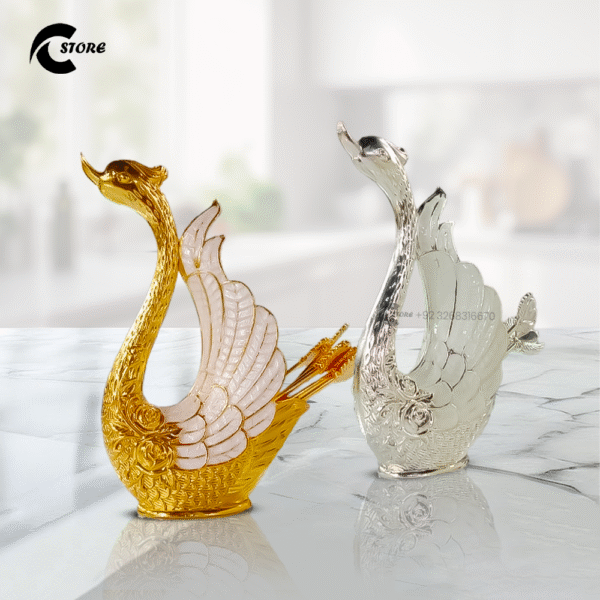 One Piece Metal Duck Spoon Set | Large Size | Available in Golden & Silver Color | Elegant Swan Design | Food Grade Stainless Steel Tableware for Home Decor