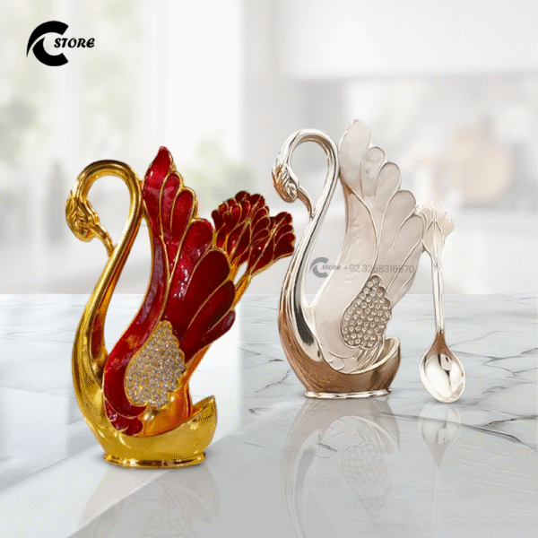 One Piece Metal Duck Spoon Set | X-Large Size | Elegant Swan Design | Food Grade Stainless Steel Tableware for Home Decor