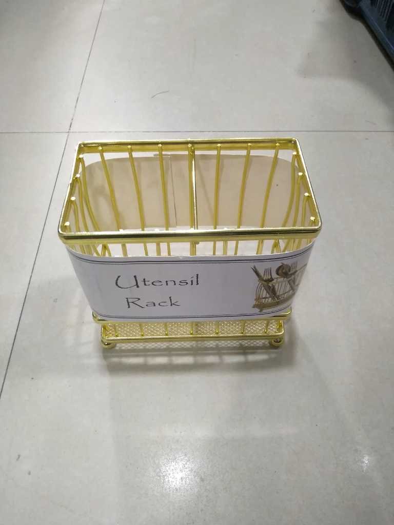 Gold Steel Spoon Holder | Cutlery Organizer Rack | Best Kitchen Utensil Holder 2 Gold Steel Spoon Holder | Cutlery Organizer Rack | Best Kitchen Utensil Holder - Image 2