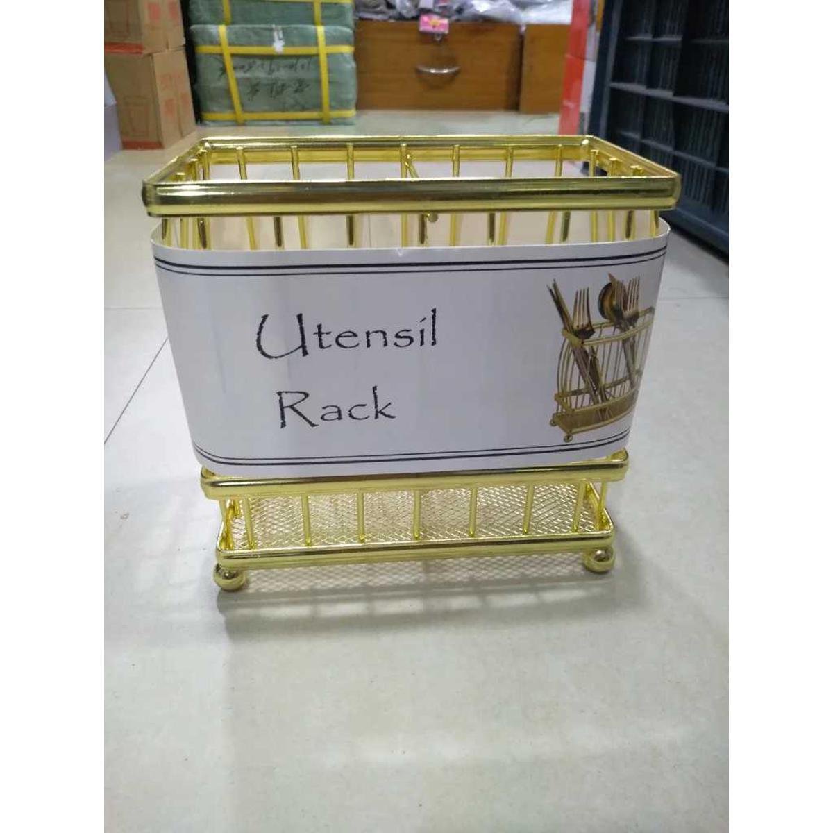 Gold Steel Spoon Holder | Cutlery Organizer Rack | Best Kitchen Utensil Holder 3 Gold Steel Spoon Holder | Cutlery Organizer Rack | Best Kitchen Utensil Holder - Image 3