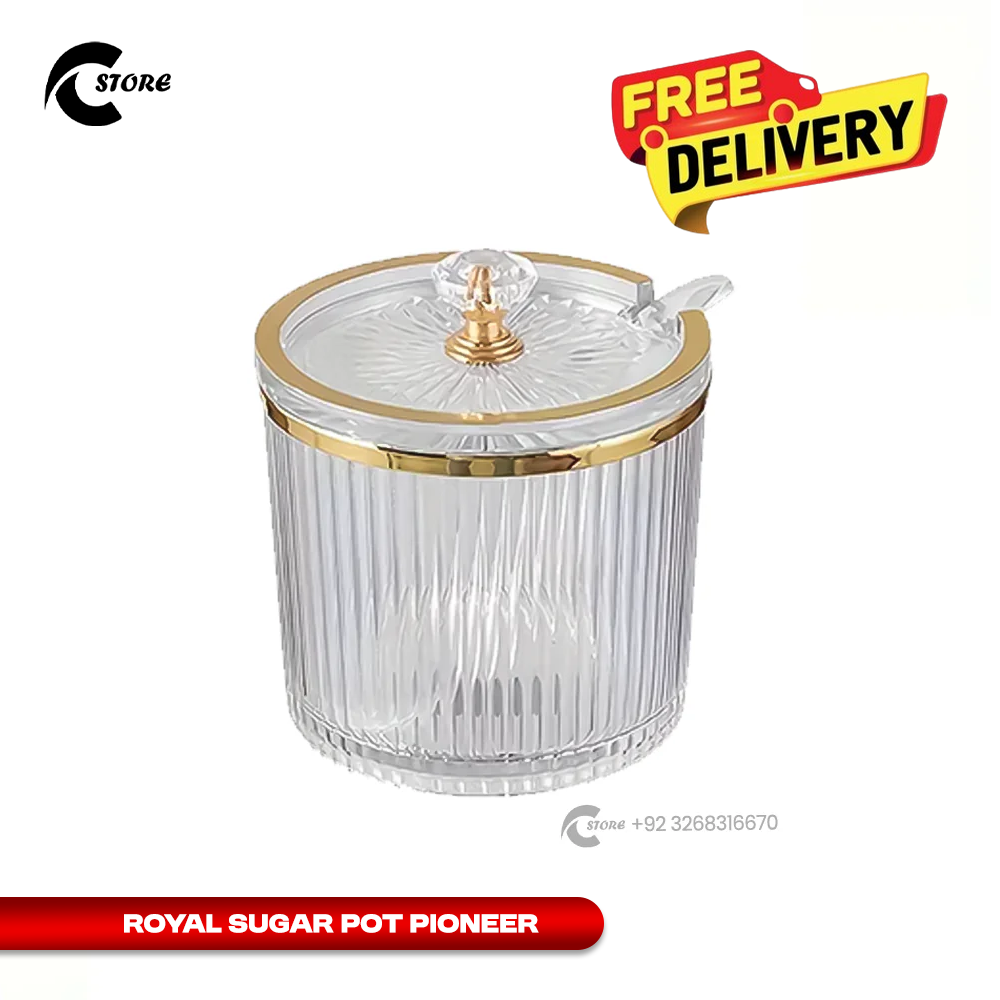 Royal Sugar Pot Pioneer With Spoon | Elegant Design for Freshness and Organization | Perfect for Home and Special Occasions 1 Royal Sugar Pot Pioneer With Spoon | Elegant Design for Freshness and Organization | Perfect for Home and Special Occasions