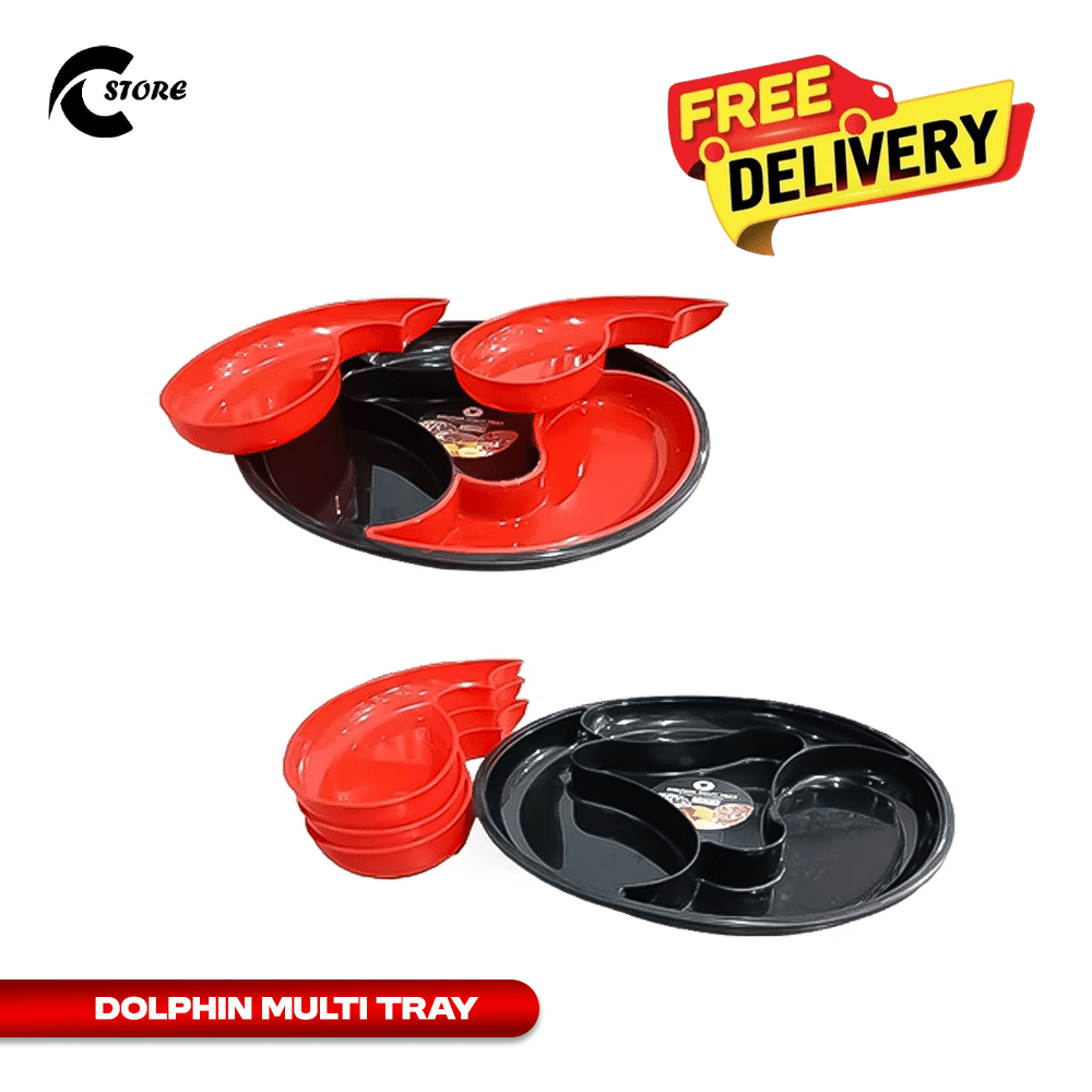 Dolphin Multi Tray | Elegant Divided Serving Tray for Snacks, Nuts & Dried Fruits | Serving Tray