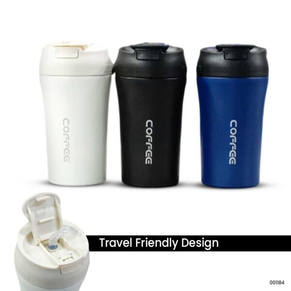 Stainless Steel Coffee Sipper Mug | Double Wall Vacuum Insulated Thermos Bottle | Leak-Proof Travel Coffee Mug for Hot & Cold Drinks