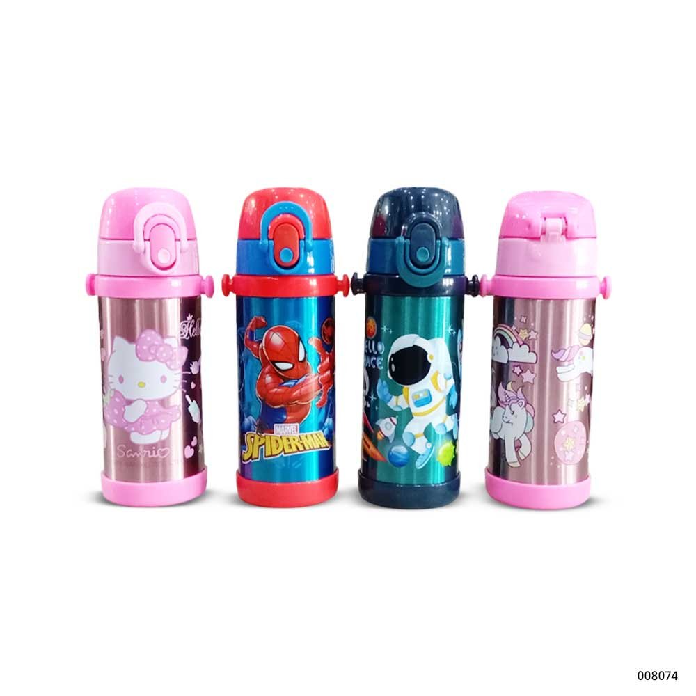 Thermal Metallic Water Bottle | 350ml Stainless Steel Vacuum Insulated Bottle | Kids Character Design Thermos for Hot & Cold Drinks 1 Thermal Metallic Water Bottle | 350ml Stainless Steel Vacuum Insulated Bottle | Kids Character Design Thermos for Hot & Cold Drinks