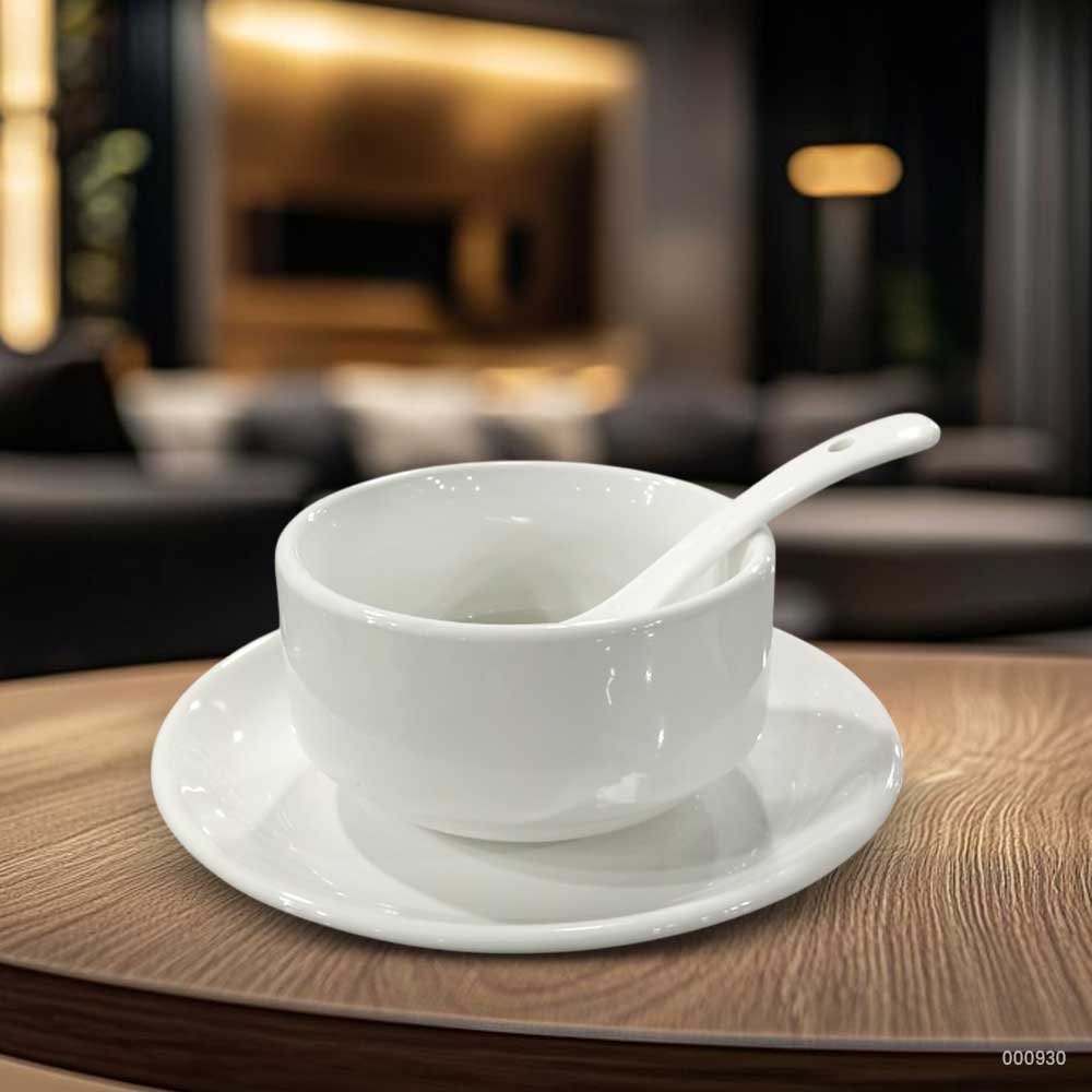 Set of 2 Premium White Porcelain Saucer | Round Ceramic Small Plate for Tea & Coffee Cups | Durable, Microwave Safe Drinkware 3 Set of 2 Premium White Porcelain Saucer | Round Ceramic Small Plate for Tea & Coffee Cups | Durable, Microwave Safe Drinkware - Image 3