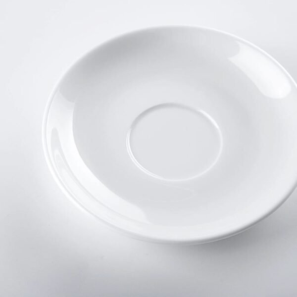 Set of 2 Premium White Porcelain Saucer | Round Ceramic Small Plate for Tea & Coffee Cups | Durable, Microwave Safe Drinkware