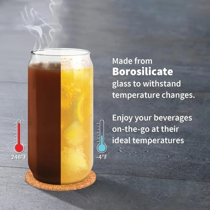 400ml Round Glass Cup with Glass Straw & Wooden Lid | Imported High-Quality Coffee Glass, Milk Glass, Juice & Soda Cup 3 400ml Round Glass Cup with Glass Straw & Wooden Lid | Imported High-Quality Coffee Glass, Milk Glass, Juice & Soda Cup - Image 3