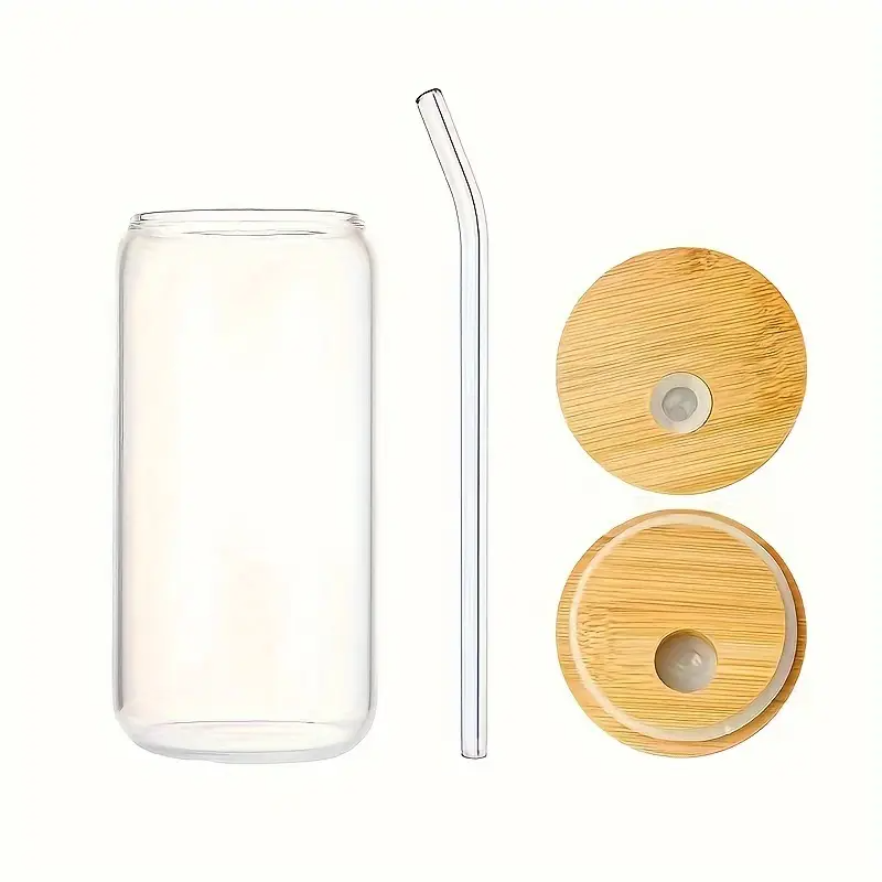 400ml Round Glass Cup with Glass Straw & Wooden Lid | Imported High-Quality Coffee Glass, Milk Glass, Juice & Soda Cup 7 400ml Round Glass Cup with Glass Straw & Wooden Lid | Imported High-Quality Coffee Glass, Milk Glass, Juice & Soda Cup - Image 7