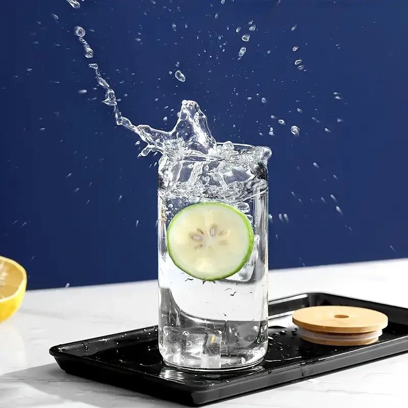 400ml Round Glass Cup with Glass Straw & Wooden Lid | Imported High-Quality Coffee Glass, Milk Glass, Juice & Soda Cup 8 400ml Round Glass Cup with Glass Straw & Wooden Lid | Imported High-Quality Coffee Glass, Milk Glass, Juice & Soda Cup - Image 8