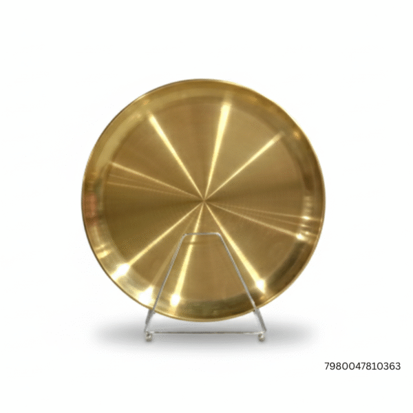 Set of 2 Stainless Steel Golden Plate | Korean Plates for Meals | Durable Rust-Resistant Barbecue Plate