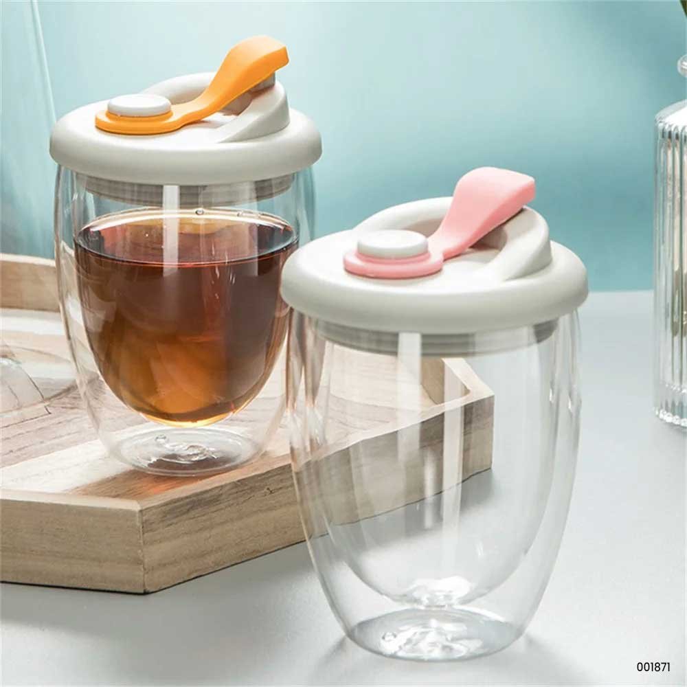 Double Wall Glass Travel Mug 450ml | Heat Resistant Coffee & Tea Cup | Insulated Borosilicate Glass Mug with Silicone Grip 4 Double Wall Glass Travel Mug 450ml | Heat Resistant Coffee & Tea Cup | Insulated Borosilicate Glass Mug with Silicone Grip - Image 4