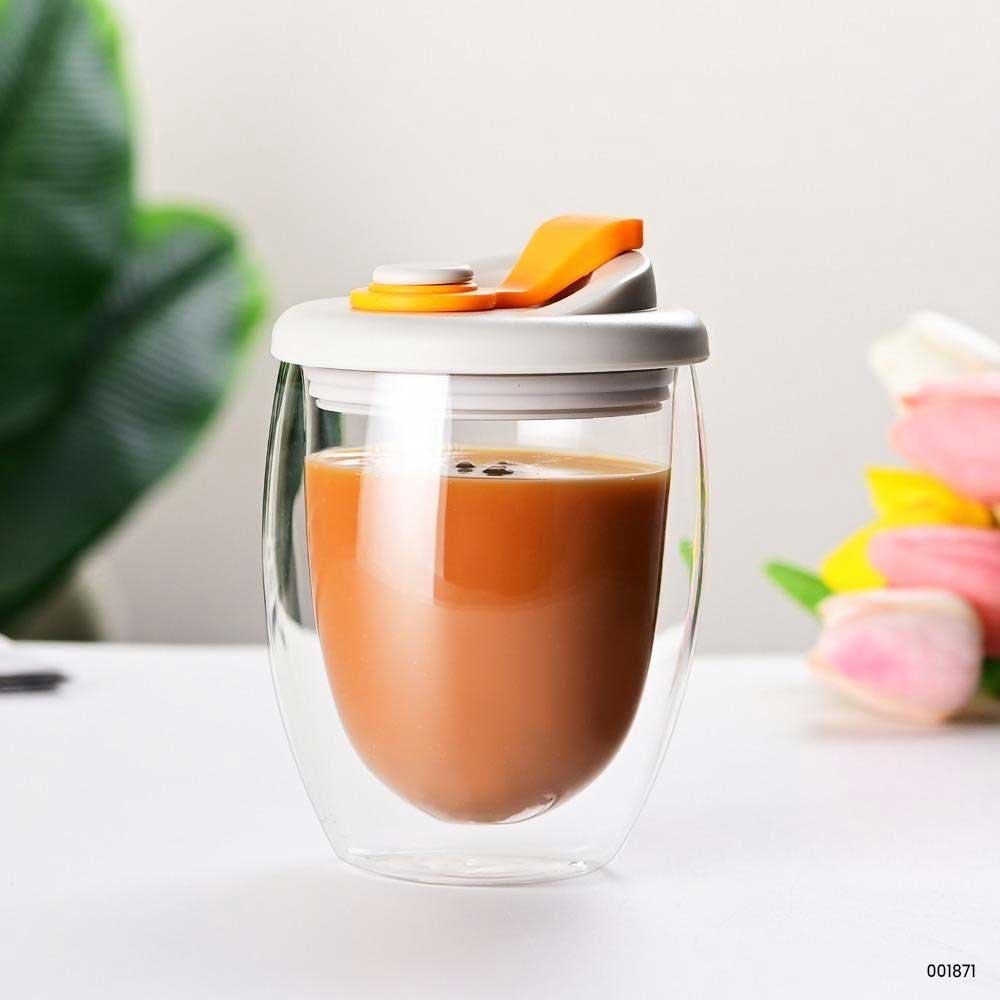 Double Wall Glass Travel Mug 450ml | Heat Resistant Coffee & Tea Cup | Insulated Borosilicate Glass Mug with Silicone Grip 2 Double Wall Glass Travel Mug 450ml | Heat Resistant Coffee & Tea Cup | Insulated Borosilicate Glass Mug with Silicone Grip - Image 2