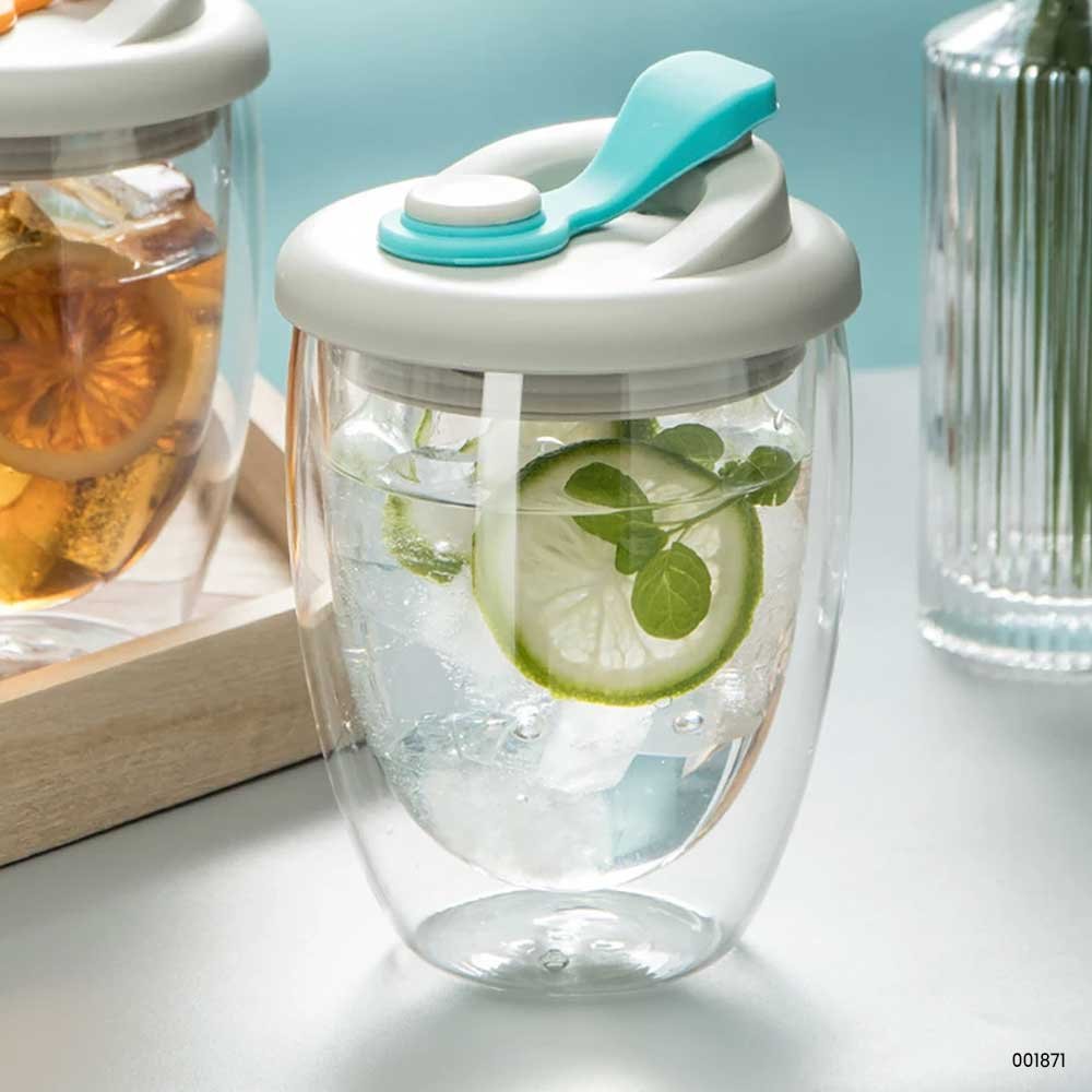 Double Wall Glass Travel Mug 450ml | Heat Resistant Coffee & Tea Cup | Insulated Borosilicate Glass Mug with Silicone Grip 1 Double Wall Glass Travel Mug 450ml | Heat Resistant Coffee & Tea Cup | Insulated Borosilicate Glass Mug with Silicone Grip