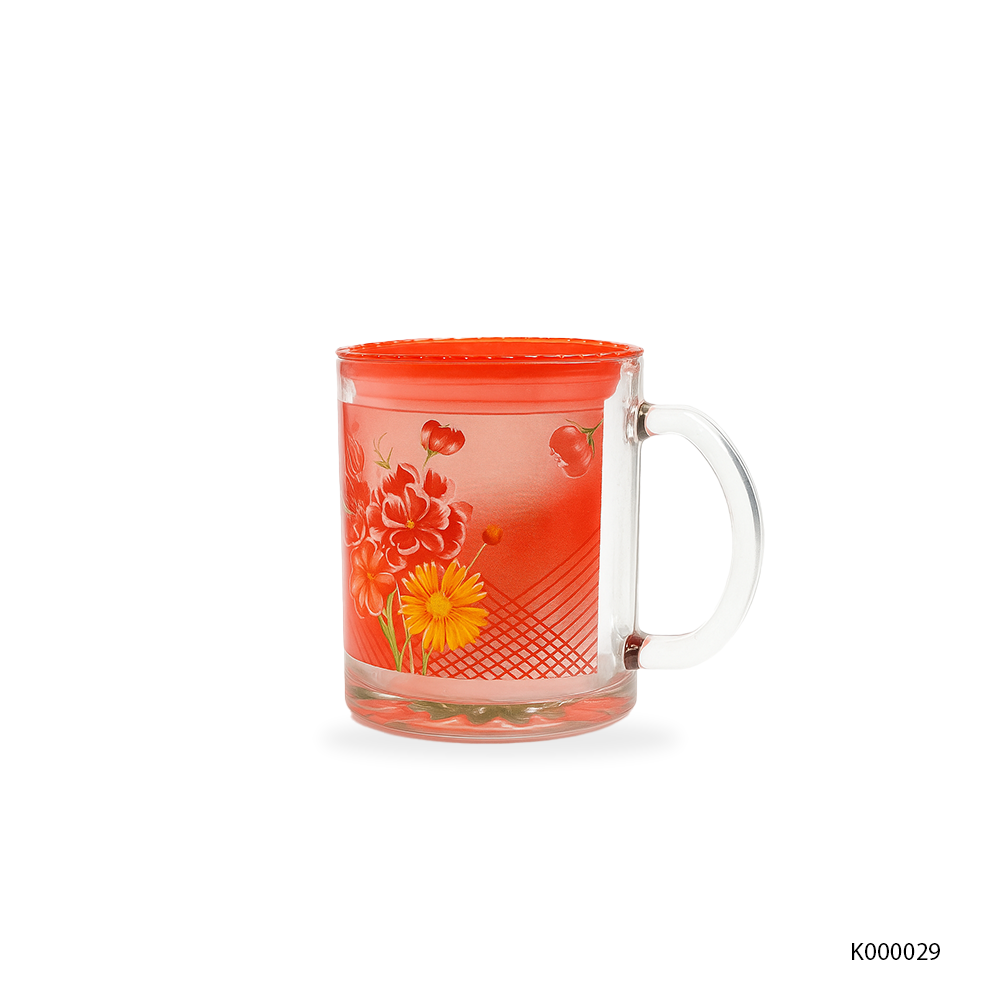 Flower Printed Glass Mug with Lid | Elegant Georgian Style Design | Multi-Color Drinking Mug for Tea, Coffee, Water & Beverages 1 Flower Printed Glass Mug with Lid | Elegant Georgian Style Design | Multi-Color Drinking Mug for Tea, Coffee, Water & Beverages