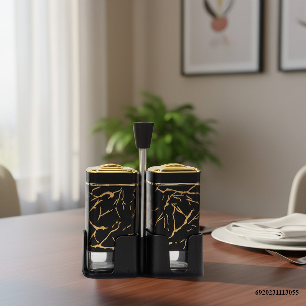 Large Size Condiment Set 2pcs | Glass Salt & Pepper Jars with Stand | Durable & Stylish Seasoning Set for Kitchen & Dining 2 Large Size Condiment Set 2pcs | Glass Salt & Pepper Jars with Stand | Durable & Stylish Seasoning Set for Kitchen & Dining - Image 2