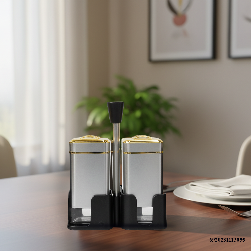 Large Size Condiment Set 2pcs | Glass Salt & Pepper Jars with Stand | Durable & Stylish Seasoning Set for Kitchen & Dining 3 Large Size Condiment Set 2pcs | Glass Salt & Pepper Jars with Stand | Durable & Stylish Seasoning Set for Kitchen & Dining - Image 3