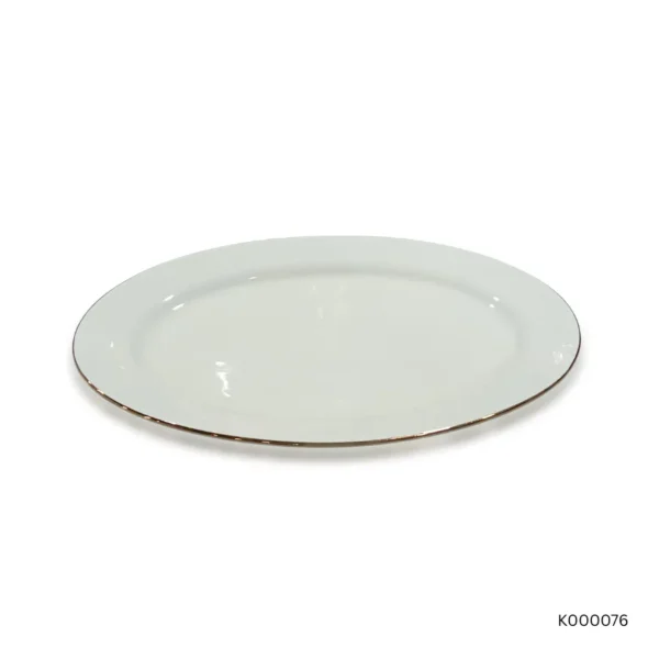 White & Gold Opaline Oval Dish | Premium Bone China Serving Dish with Gold Trim | Elegant Dish for Dining and Serving