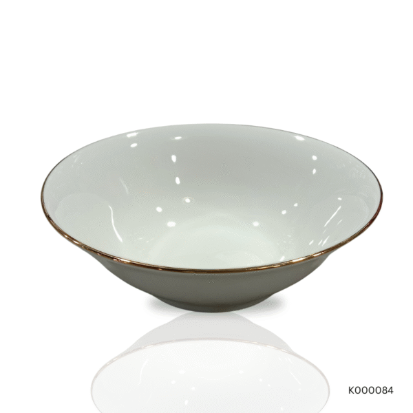 Finebone White & Gold Opaline China Bowl | Pack of 1 | Premium Dining Tableware