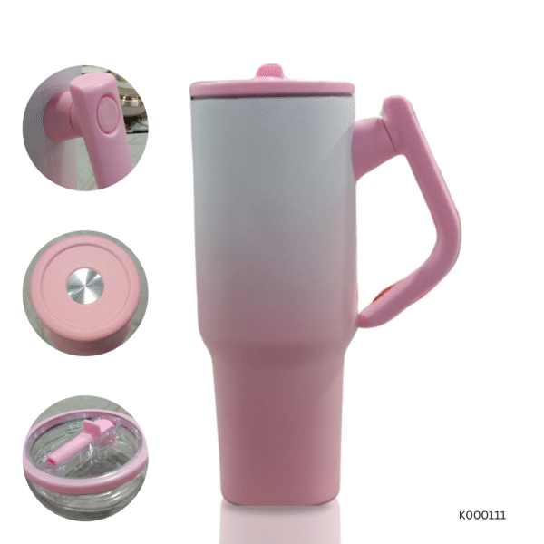 1000ml Vacuum Insulated Tumbler  | Large Capacity Insulated Tumbler With Straw and Handle | Leak-Proof Lid Travel Mug for Hot & Cold Drinks