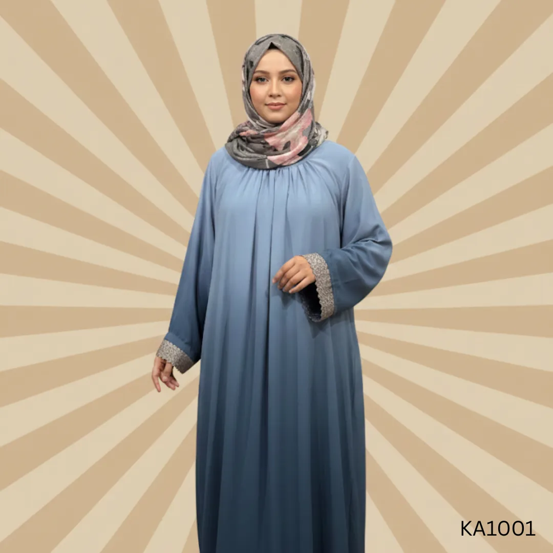 A beautifully tailored abaya featuring elegant pleats on the front and back for a refined flowy look. The sleeves are delicately finished with lace detailing, adding a touch of femininity and charm. Designed with a front-closed style, this abaya offers both modesty and sophistication, making it perfect for daily wear, gatherings, or special occasions. The timeless design ensures comfort while keeping the look stylish and graceful.