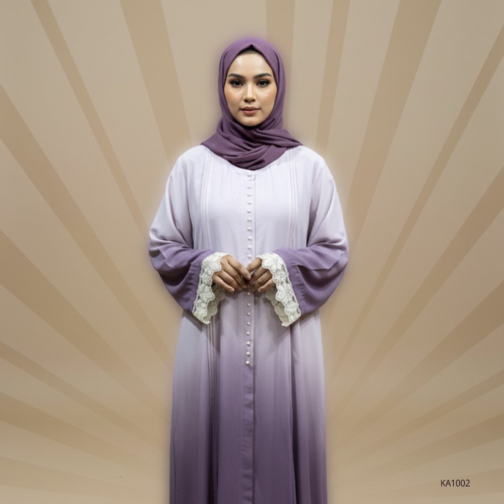 Front Open Indigo Pearl Abaya for Women | Elegant Pleated Double Georgette Abaya with Lace Sleeves | Casual Wear Abaya in Light & Dark Indigo 1 Front Open Indigo Pearl Abaya for Women | Elegant Pleated Double Georgette Abaya with Lace Sleeves | Casual Wear Abaya in Light & Dark Indigo