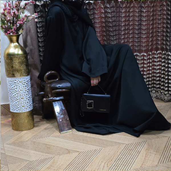 Classic Black Plain Abaya for Women | A-Line Nida Fabric Abaya | Elegant Everyday Modest Wear