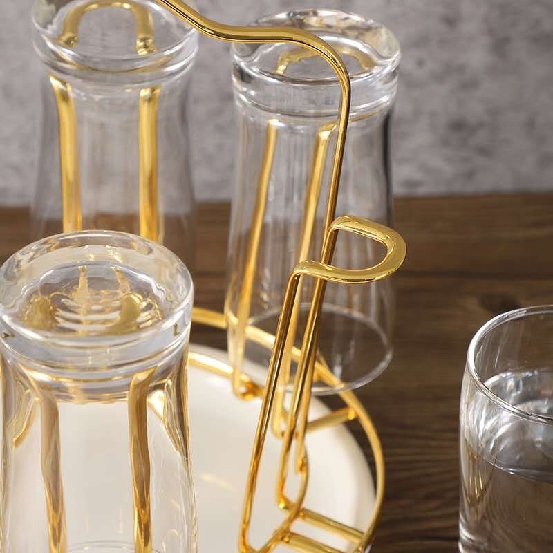 Stainless Steel Glass Holder with White Tray | 6 Cup & Glass Stand Rack | Modern Kitchen Organizer for Daily Use 5 Stainless Steel Glass Holder with White Tray | 6 Cup & Glass Stand Rack | Modern Kitchen Organizer for Daily Use - Image 5