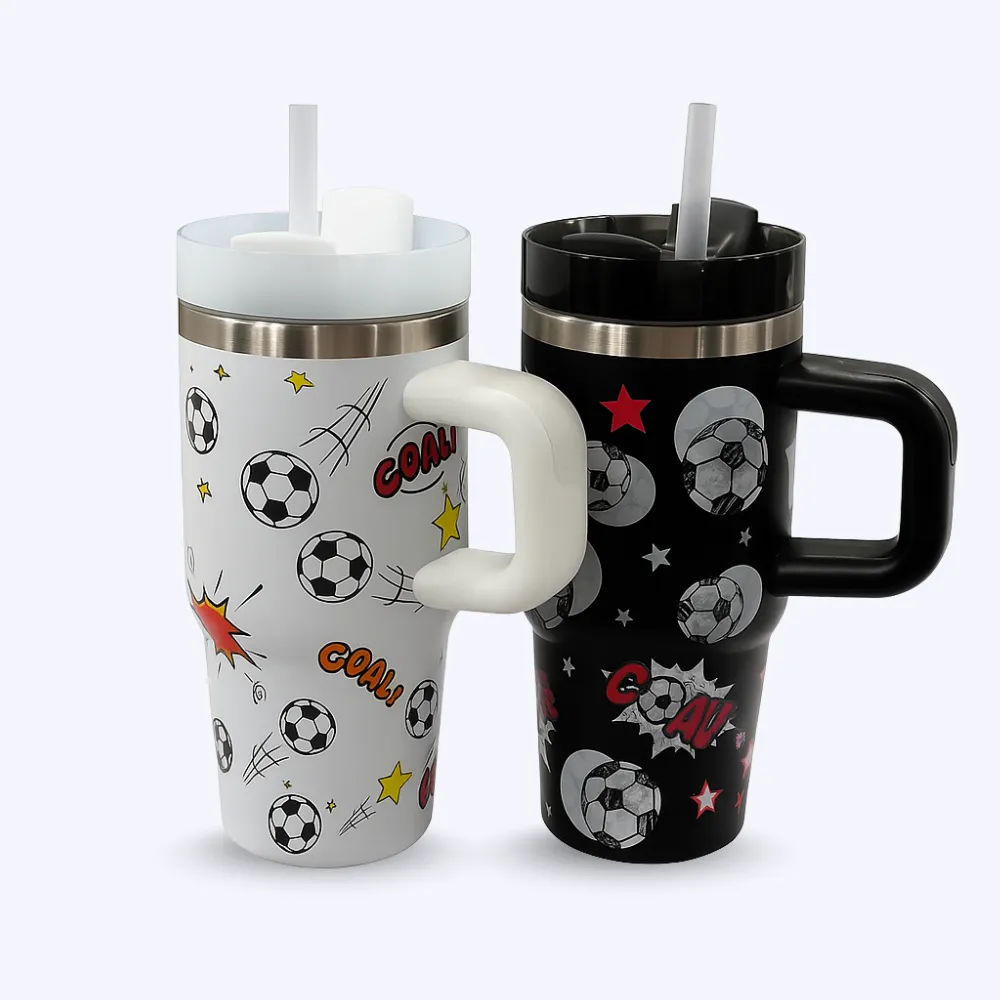 500ML Stainless Steel Insulated Tumbler | Leak-Proof Travel Mug with Handle | Reusable Hot & Cold Coffee Cup for Gym, Office, Outdoor, and Car Use